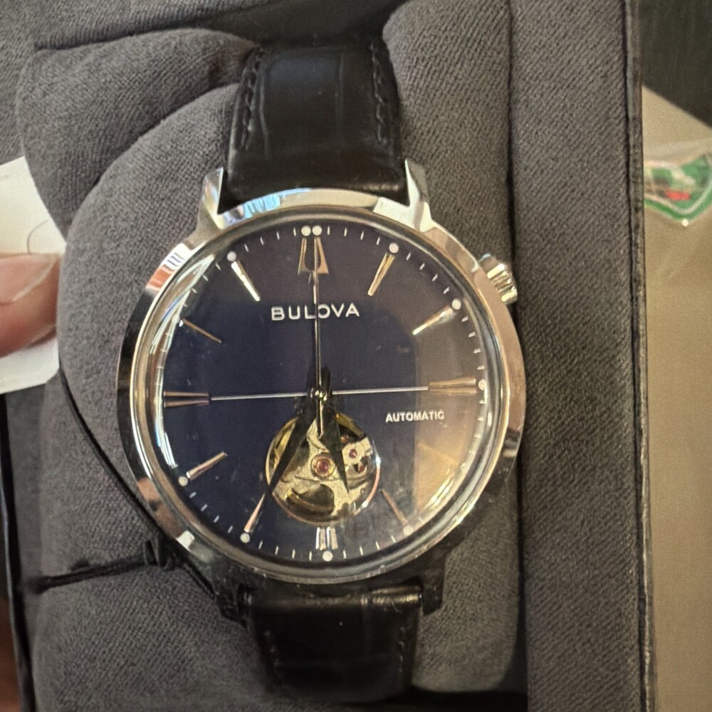 Bulova Aerojet Stainless Steel Blue Dial Men’s Watch 96A342 New In Box